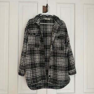 Revolve • LBLC THE LABEL • Button Up Plaid Black & White Women's Jacket • Size M